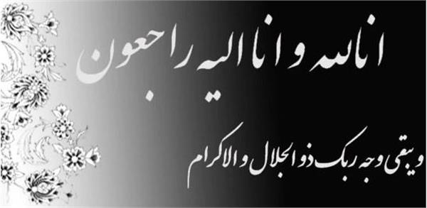 پیام تسلیت مدیرعامل سازمان تدارکات پزشکی در پی درگذشت والده مکرمه دکتر تیمور ولی زاده
