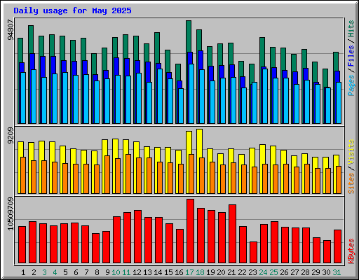 Daily usage for May 2025