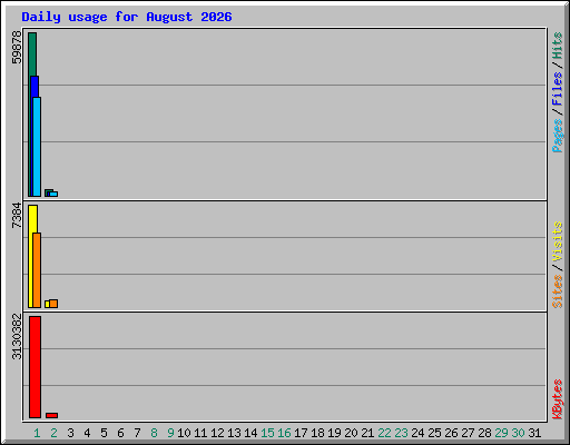 Daily usage for August 2026