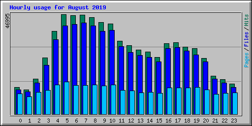 Hourly usage for August 2019