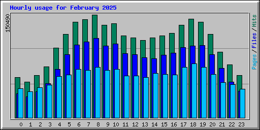 Hourly usage for February 2025