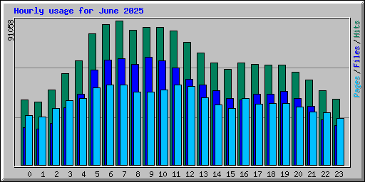 Hourly usage for June 2025
