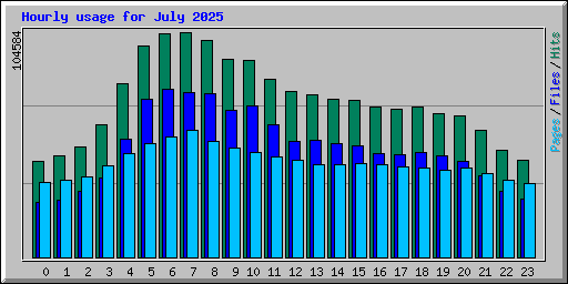 Hourly usage for July 2025