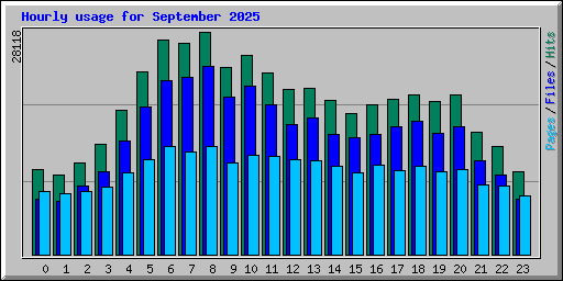 Hourly usage for September 2025