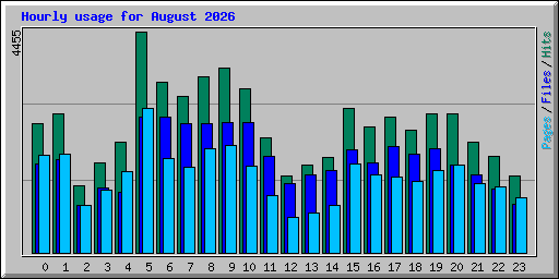 Hourly usage for August 2026